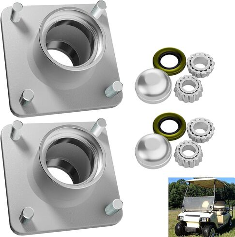 Panglong Club Car DS Front Hub Assembly, Aluminum Front Hub and Bearing 1pcs or 2pcs, Suitable for 1974-2003 Club Car DS Golf Carts, Replace OEM#1011892 in Kuwait