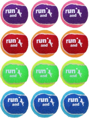 كرات تنس تصدر أصواتًا للكلاب من بوبتيك - ألعاب كرة للكلاب مقاس 2 بوصة للسلالات الصغيرة والمتوسطة، اللعب التفاعلي والتدريب على الجلب، 12 عبوة، متعددة الألوان in Kuwait