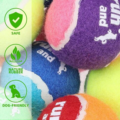 كرات تنس تصدر أصواتًا للكلاب من بوبتيك - ألعاب كرة للكلاب مقاس 2 بوصة للسلالات الصغيرة والمتوسطة، اللعب التفاعلي والتدريب على الجلب، 12 عبوة، متعددة الألوان in Kuwait