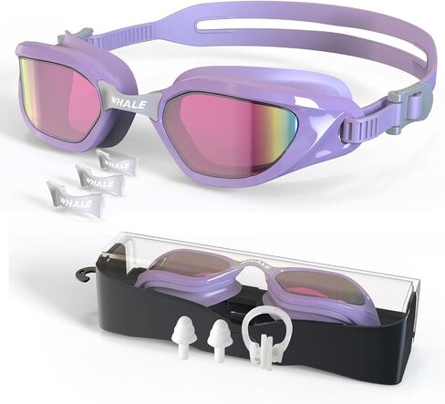 Whale Swim Goggles Adult Swim Goggles Anti Fog Swimming Goggles Wear Comfortable Polarizing Swim Goggles For Men(Black) in Kuwait