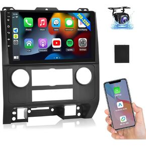 Naifay Android Car Radio for Ford Escape Kuga 2007-2012/Mazda Tribute 2007-2012 Wireless CarPlay Android Auto, 9" Touchscreen Car Stereo with Bluetooth/in-Dash GPS/WiFi/SWC/Split Screen/Backup Camera