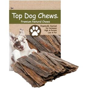 Top Dog Chews - 10" - 12" Roasted Taffy, 30 Pack, Beef Jerky Dental Treats for Dogs (30 Pack, Roasted)
