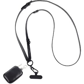 Algasan Adjustable Shoulder Strap, Cell Phone Lanyard, Cross Body Strap, Mobile Phone Strap, Length Adjustable, have a Pad and Hanger use with Phone Case, Can Be Used with Phone Case, Black