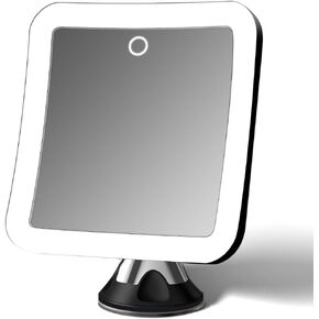 Fancii Rechargeable 10x Magnifying Mirror with 3 LED Light Settings, Dimmable Touch Light, Cordless, Locking Suction Mount, Lighted Mirror for Bathroom or Travel (Mira 2)