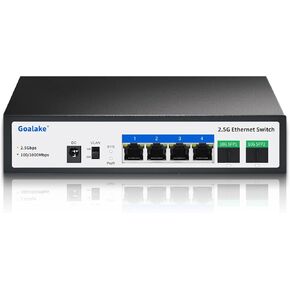 6-Port 2.5G Gigabit Ethernet Switch, 4X 2.5G RJ45 Ports and 2X 10G SFP Port, 60Gbps Switching Capacity, Ideal for 2.5G NAS, 4K Video, Gaming PC, 2.5G Server, 2.5G WiFi 6 AP, 2.5G PCIe Adapter