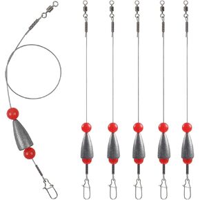 Carolina Rig Fishing Ready Rigs Carolina Rig for Bass Fishing Saltwater Bottom Fishing Pre Rigged Fishing Weight Carolina Rigs Kit Fishing Leaders with Bullet Sinkers Catfish Rig 3/8oz 1/2oz 3/4oz