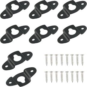 8PCS Wall Mount Speaker Bracket Wall Mount Speaker Hanger Bracket Surround Speaker Rear Hanger Piece with Screws Iron Rear Hanger Hooks for Mural Photo Speaker Hangers