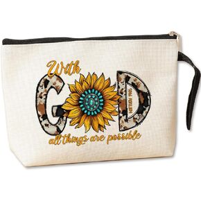 Inspirational Makeup Bag Christian Gifts for Women Mom Wife Daughter Friend BFF Bible Verses Religious Gifts Toiletry Bag Mothers Day Graduation Birthday Gifts Faith Scripture Gifts Cosmetic Bag
