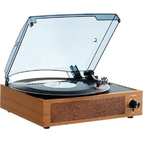 VEVOR Vinyl Record Player, with Built-in 5W Speaker, Belt Driven Turntable Player,Support 33/45/78 RPM Bluetooth Aux in RCA Output, for 7/10 /12 in Vinyl Records