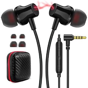 Wired Earbuds for School Chromebook Laptop PC, Noise Canceling Ear Buds with 3.5mm Plug in Audio Jack Microphone HiFi Stereo Wired Headphone Corded Earphone for Kindle Fire Nintendo Switch MP3, Purple