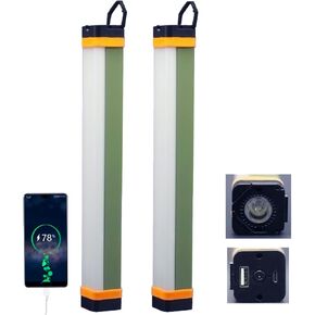 Camping Lantern Rechargeable Stick Portable Tent Car Repair Light Bar Dimming USB Magnetic Base Hook Hanging 5 Modes Outdoor COB IP65 Waterproof Car Repair Emergency (2 Pack)
