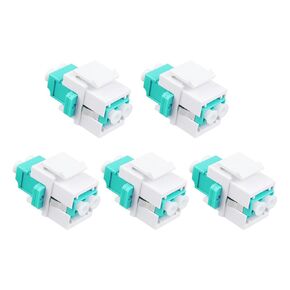5-Pack LC/OM3 Fiber Optic Coupler Keystone Jack Modular for Patch Panels and Wall Plates LC Duplex Multimode, Blue