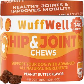 Dog Hip and Joint Supplement - Pain and Inflammation Relief Chews with Glucosamine, Chondroitin, MSM, Turmeric - 140ct - Treats Hip Dysplasia, Arthritis - Dogs Chewable Supplements - USA Made