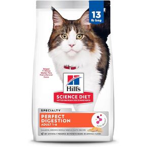 Hill's Science Diet Adult Cat Dry Food Perfect Digestion Salmon, Oats, & Rice, 13 lb. Bag