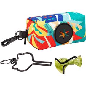 Dog Poop Bag Holder for Leash, Dog Waste Bag Dispenser, Pet Poop Bag Pouch with Carabiner Clip & 1pc Hand Free Walking Waste Bag Holder Leash Accessory
