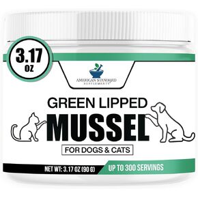 American Standard Supplements مسحوق بلح البحر الأخضر للكلاب والقطط - دعم المفاصل والحركة - 3.17 أونصة (90 جم)