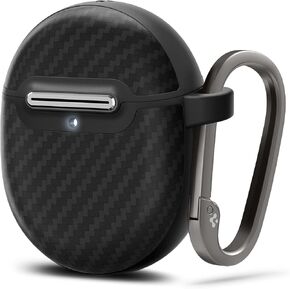 Spigen Enzo Aramid Designed for Google Pixel Buds Pro 2 (2024) and Pixel Buds Pro 1 (2022) Case Cover with Keychain - Matte Black