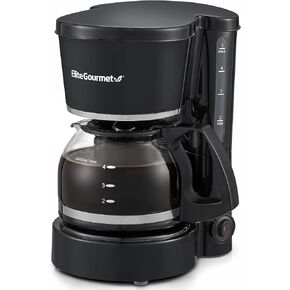 ماكينة تحضير القهوة والتقطير الأوتوماتيكية EHC-5055 من Elite Gourmet مع فلتر قابل لإعادة الاستخدام للإيقاف المؤقت والتقديم، مفتاح تشغيل/إيقاف، مؤشر لمستوى المياه، أسود in Kuwait