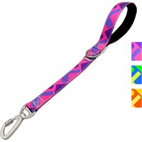 Short Dog Leash 18 Inches, Strong Traffic Leash with Padded Handle, Heavy Duty Dog Leashes with Carabiner Clip for Large and Medium Dogs Control Safety Training (Purple)