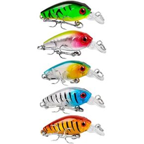 OriGlam 5pcs Topwater Fishing Lures, Fishing Lures Swimbait Crankbait Fishing Hard Baits, Fishing Lures Kit for Bass Trout Pike Perch