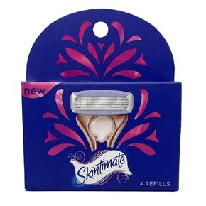 Skintimate 4-Blade Razor Refill Cartridges with Aloe and Vitamin E, 12 Count