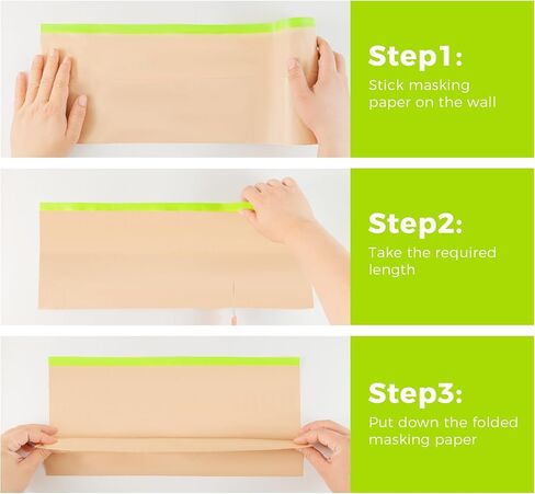 3 Rolls of Blue Pre-Taped Masking Film for Automotive and Home Use – Easy-to-Apply Protective Film for Car Spray Painting, Wall Finishing, and Furniture Dust Shielding(DP043) in Saudi Arabia