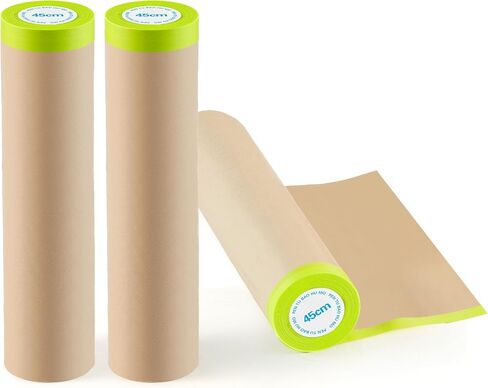 3 Rolls of Blue Pre-Taped Masking Film for Automotive and Home Use – Easy-to-Apply Protective Film for Car Spray Painting, Wall Finishing, and Furniture Dust Shielding(DP043) in Saudi Arabia