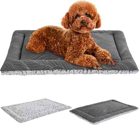 2 in 1 Dog Beds and Dog Cooling Bed for Large Medium Small Dogs,Reversible Rectangle Two-Sided Dog Bed,Washable Durable Crate Bed Mat for Pet Sleeping Puppy Cat,M-Grey in Saudi Arabia
