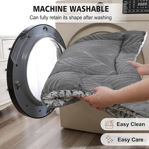 2 in 1 Dog Beds and Dog Cooling Bed for Large Medium Small Dogs,Reversible Rectangle Two-Sided Dog Bed,Washable Durable Crate Bed Mat for Pet Sleeping Puppy Cat,M-Grey in Saudi Arabia