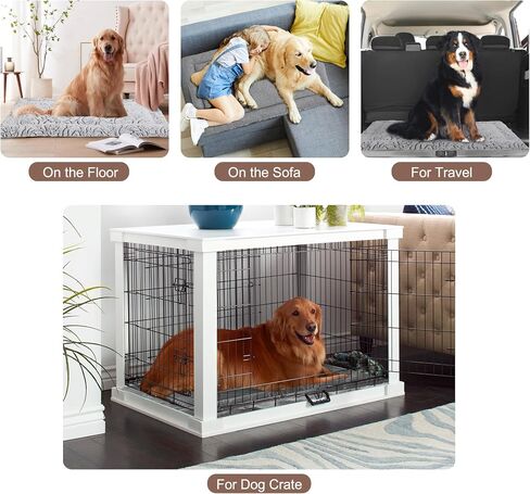 2 in 1 Dog Beds and Dog Cooling Bed for Large Medium Small Dogs,Reversible Rectangle Two-Sided Dog Bed,Washable Durable Crate Bed Mat for Pet Sleeping Puppy Cat,M-Grey in Saudi Arabia
