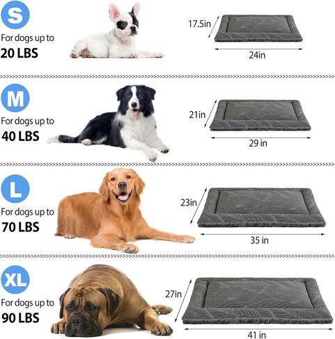 2 in 1 Dog Beds and Dog Cooling Bed for Large Medium Small Dogs,Reversible Rectangle Two-Sided Dog Bed,Washable Durable Crate Bed Mat for Pet Sleeping Puppy Cat,M-Grey in Saudi Arabia