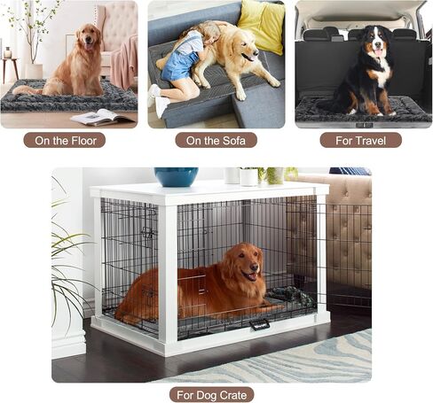 2 in 1 Dog Beds and Dog Cooling Bed for Large Medium Small Dogs,Reversible Rectangle Two-Sided Dog Bed,Washable Durable Crate Bed Mat for Pet Sleeping Puppy Cat,M-Grey in Saudi Arabia