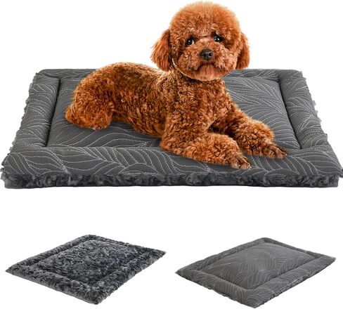 2 in 1 Dog Beds and Dog Cooling Bed for Large Medium Small Dogs,Reversible Rectangle Two-Sided Dog Bed,Washable Durable Crate Bed Mat for Pet Sleeping Puppy Cat,M-Grey in Saudi Arabia