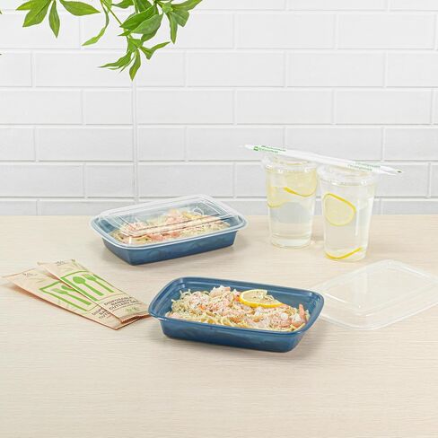Restaurantware-Asporto 38 Ounce Take Out Containers, 50 Food Containers With Lids - Microwavable, Disposable, White Plastic To Go Food Containers, No BPA, For Take Out And Delivery in Saudi Arabia
