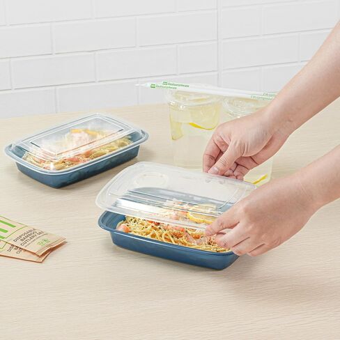 Restaurantware-Asporto 38 Ounce Take Out Containers, 50 Food Containers With Lids - Microwavable, Disposable, White Plastic To Go Food Containers, No BPA, For Take Out And Delivery in Saudi Arabia