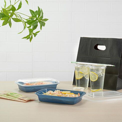 Restaurantware-Asporto 38 Ounce Take Out Containers, 50 Food Containers With Lids - Microwavable, Disposable, White Plastic To Go Food Containers, No BPA, For Take Out And Delivery in Saudi Arabia