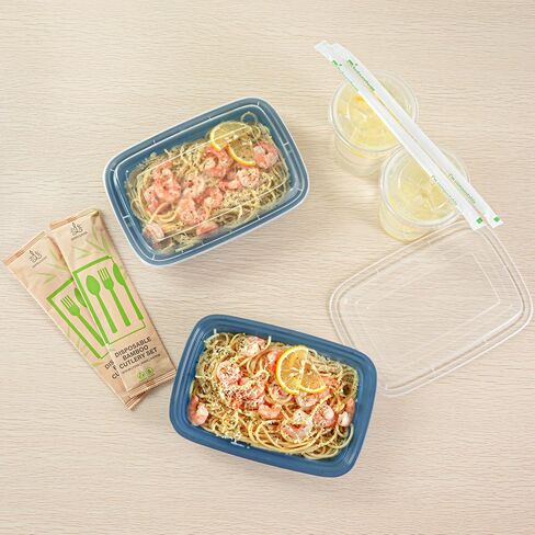 Restaurantware-Asporto 38 Ounce Take Out Containers, 50 Food Containers With Lids - Microwavable, Disposable, White Plastic To Go Food Containers, No BPA, For Take Out And Delivery in Saudi Arabia