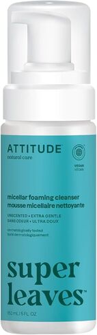 ATTITUDE Foaming Micellar Water, Plant and Mineral-Based Ingredients, Vegan and Cruelty-free Facial Cleanser, White Tea Leaves, 5 Fl Oz in Saudi Arabia