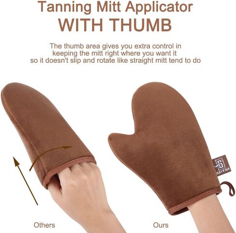 GAIYAH Self Tanning Mitt Applicator - Self Tanning Mitten Self Tanner Mitt Applicator Self Tanning Glove for Self Tan Mitt Applicator Sunless Tanning Mitts Tan Mitten for Tanning Lotion, Mousse, Spray in Saudi Arabia