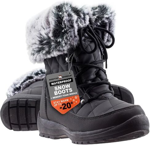 ArcticShield Faux Fur Womens Winter Snow Boots for Women - Dual Style Fur Collor Waterproof Snow Boots for Women with Memory Foam Insoles - Snow Boots with Heat Retain Technology in Kuwait