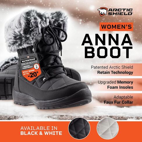 ArcticShield Faux Fur Womens Winter Snow Boots for Women - Dual Style Fur Collor Waterproof Snow Boots for Women with Memory Foam Insoles - Snow Boots with Heat Retain Technology in Kuwait