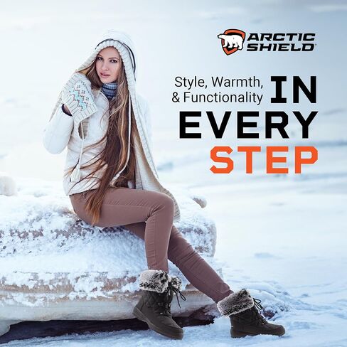 ArcticShield Faux Fur Womens Winter Snow Boots for Women - Dual Style Fur Collor Waterproof Snow Boots for Women with Memory Foam Insoles - Snow Boots with Heat Retain Technology in Kuwait