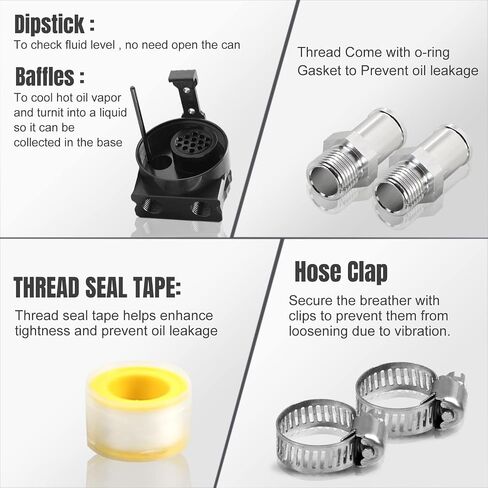 Thick Shell Baffled Oil Catch Can Coolant Fuel Catch Can Reservoir Kit - Silver in Saudi Arabia