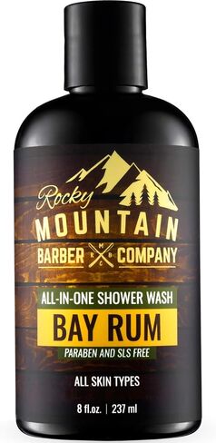 Rocky Mountain Barber Company Birchwood All-In-One Body Wash – Shampoo, Body Wash, Conditioner, Face Wash & Beard Wash with Essential Oils - 8 oz in Saudi Arabia