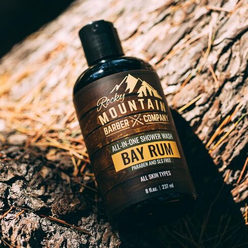 Rocky Mountain Barber Company Birchwood All-In-One Body Wash – Shampoo, Body Wash, Conditioner, Face Wash & Beard Wash with Essential Oils - 8 oz in Saudi Arabia