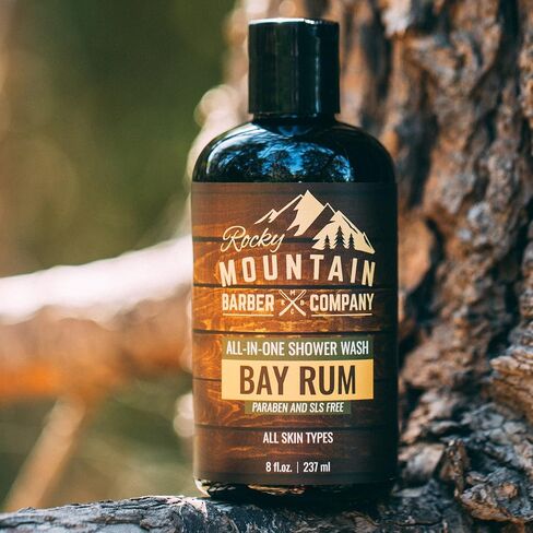 Rocky Mountain Barber Company Birchwood All-In-One Body Wash – Shampoo, Body Wash, Conditioner, Face Wash & Beard Wash with Essential Oils - 8 oz in Saudi Arabia