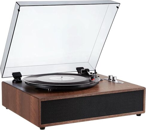 VEVOR Vinyl Record Player, with Built-in 5W Speaker, Belt Driven Turntable Player,Support 33/45/78 RPM Bluetooth Aux in RCA Output, for 7/10 /12 in Vinyl Records in Saudi Arabia