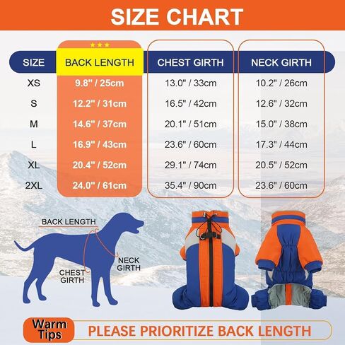 Kuoser Fullbody Dog Coat, Small Dog Coat with Harness Built in, Warm Dog Winter Coat Reflective Dog Jacket with Zipper, Four-Legged Dog Snowsuit for Chihuahua, Yorkie (Blue XS) in Saudi Arabia
