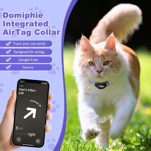 طوق القطط Airtag - طوق القطط المنفصل مع أجراس، تصميم مضيء وعاكس، طوق قطط خفيف الوزن لعلامة Apple Air، حامل تعقب GPS مخفي مقاوم للماء للقطط والقطط [أصفر S] in Saudi Arabia
