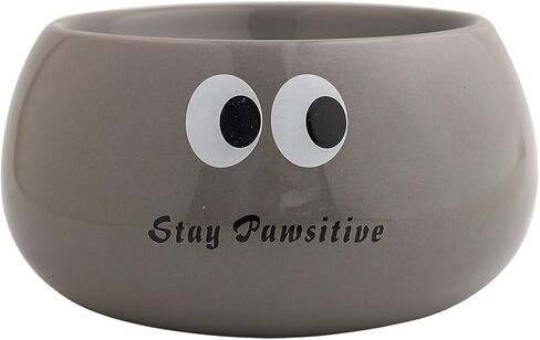 Cute Ceramic Raised Cat Bowl, Elevated Cat Food Bowl Whisker Friendly, Small Tilted Cat Dish for Indoor Cats and Kitten, Yellow in Saudi Arabia